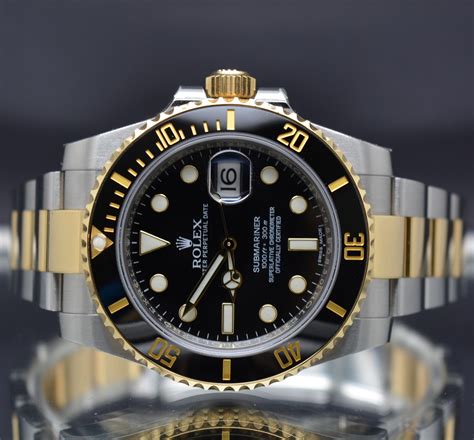 rolex submariner two tone black ceramic|Rolex Submariner black dial price.